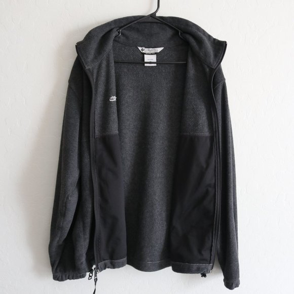 Columbia Fleece Sweater Gray Mens Large Full Zip Jacket - Picture 5 of 8